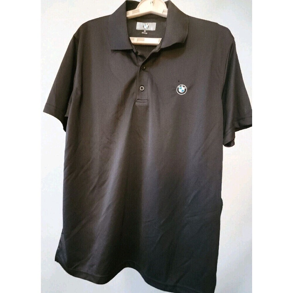 BMW Polo‎ Shirt Mens Medium Logo Embroidered Collared Short Sleeve B7 READ